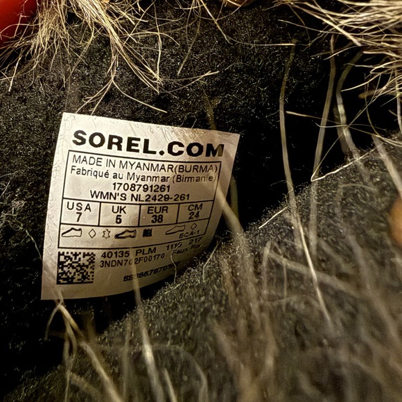 Sorel Joan of Arctic Brown Umber Red Dahlia Snow Boots Fur Size 7 - Picture 8 of 8